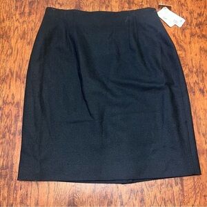 VTG Y2K Wool Black Pencil Skirt Career Womens Sz 14 USA Made NEW Classic Lined